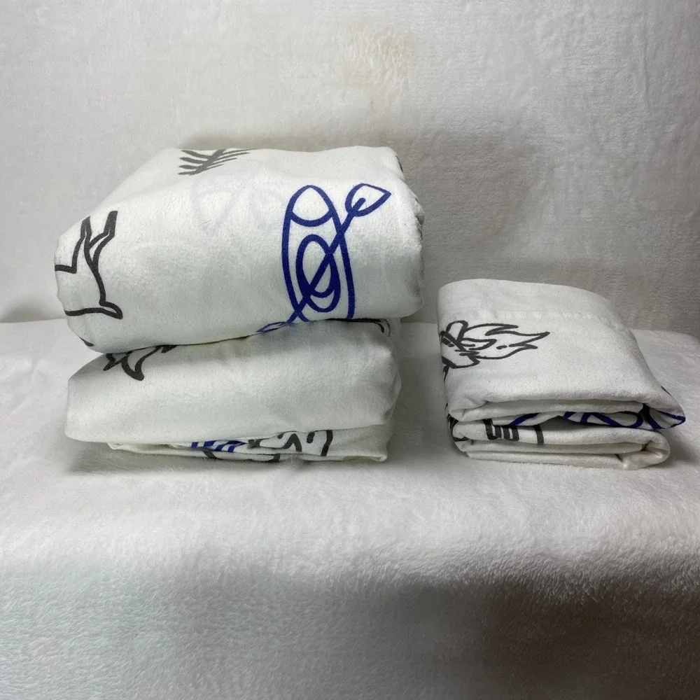 Tribal Camp‎ Theme 100% Cotton King Sheet Set Deer Trees Tent Campfire Soft Cozy